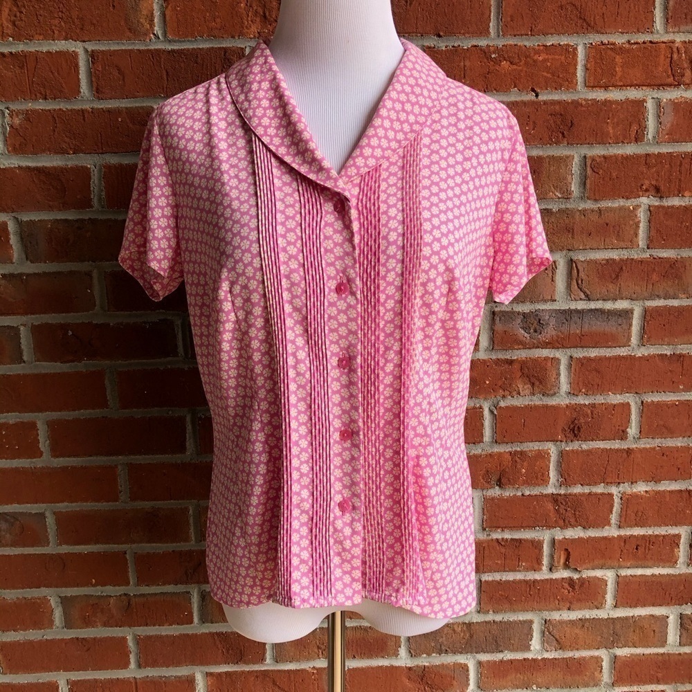Covington Pleated Floral Shirt‎ - Size S
